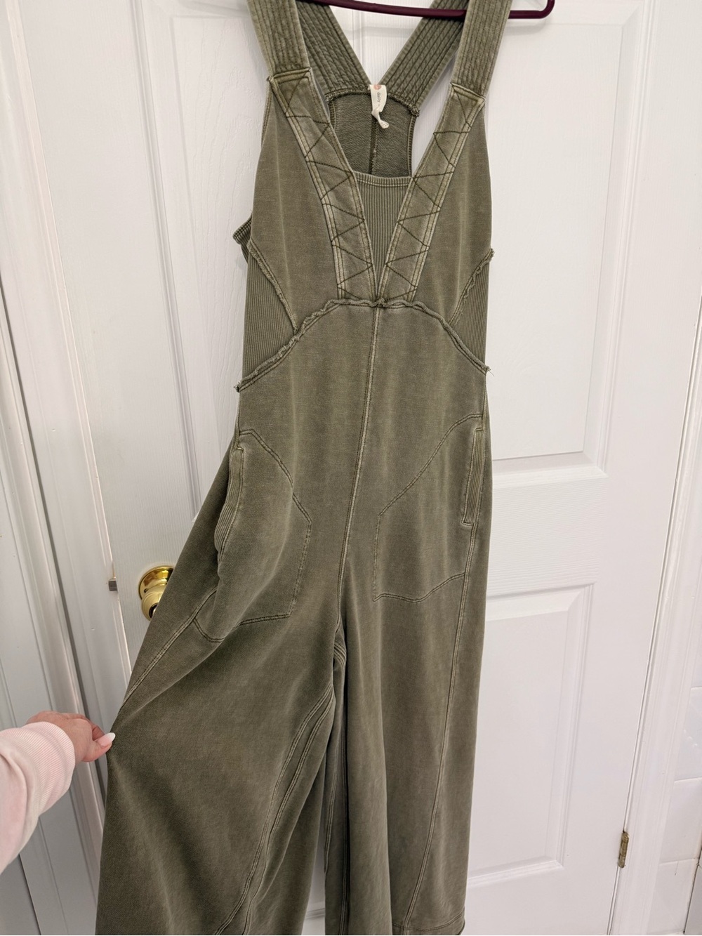 Daily Practice by Anthropologie Olive Wide Leg Jumpsuit M - Picture 3 of 4